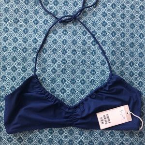 NWT Cos dark blue bikini swim halter bra top sz 10